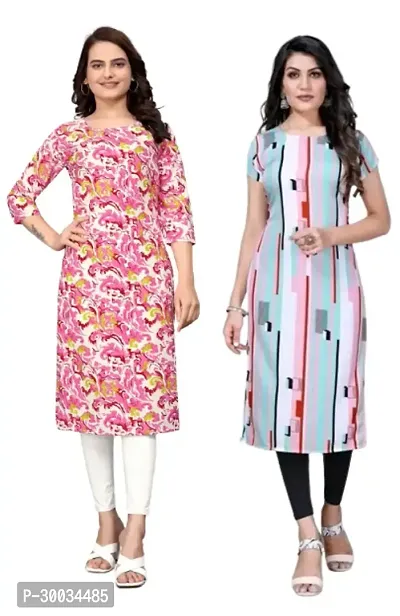 Fancy Crepe Kurtas For Women Pack Of 2-thumb0