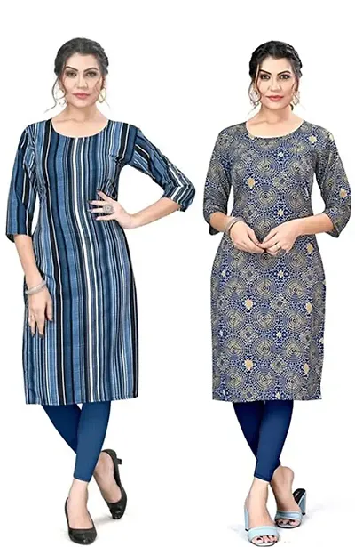 Stylish Crepe Printed Kurti - Pack of 2