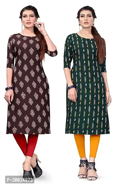 Fancy Crepe Kurtas For Women Pack Of 2-thumb0