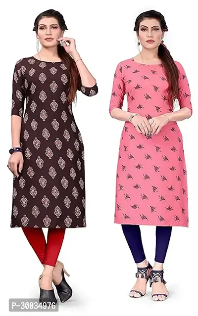 Fancy Crepe Kurtas For Women Pack Of 2-thumb0