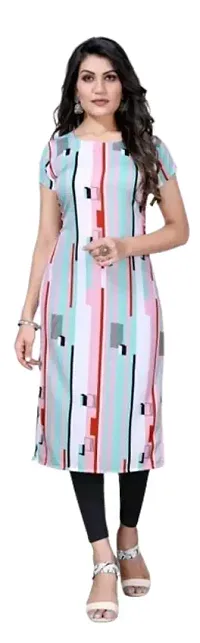 Stylish Striped Crepe Printed Straight Kurta