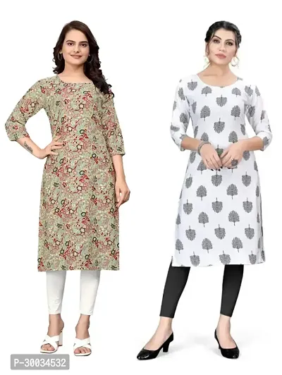 Fancy Crepe Kurtas For Women Pack Of 2-thumb0