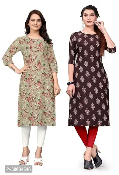 Fancy Crepe Kurtas For Women Pack Of 2-thumb0