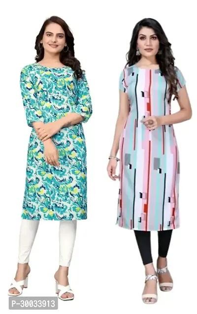 Fancy Crepe Kurtas For Women Pack Of 2-thumb0