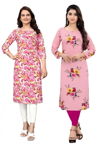 Stylish Crepe Printed Kurti - Pack of 2