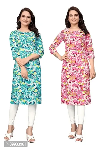 Fancy Crepe Kurtas For Women Pack Of 2-thumb0