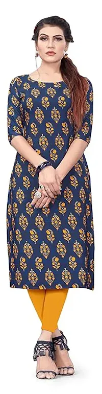 Stylish American Crepe A-Line Floral Printed Kurta