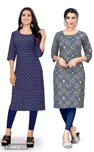 Fancy Crepe Kurtas For Women Pack Of 2-thumb0