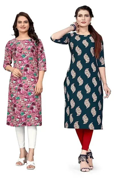 Classic Crepe Kurti for Women, Pack of 2