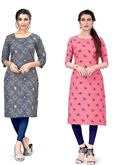 Stylish Crepe Printed Kurti - Pack of 2