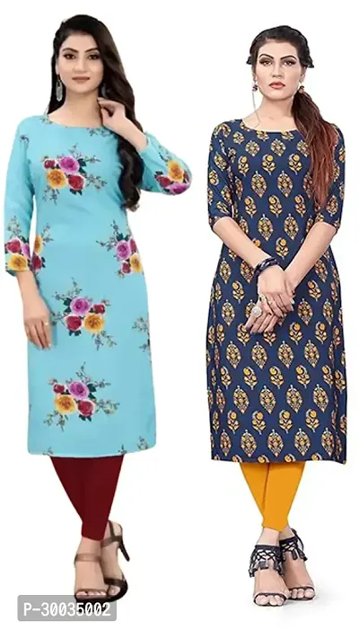 Fancy Crepe Kurtas For Women Pack Of 2-thumb0