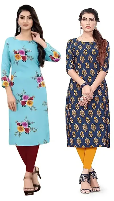 Stylish Crepe Printed Kurti - Pack of 2