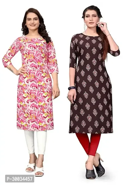 Fancy Crepe Kurtas For Women Pack Of 2-thumb0