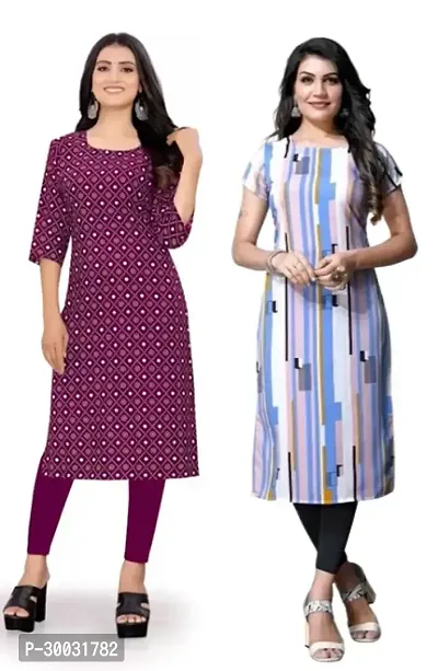 Fancy Crepe Kurtas For Women Pack Of 2-thumb0