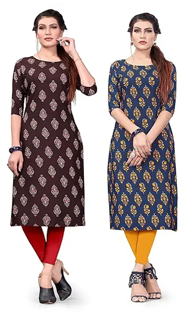 Classic Crepe Kurti for Women, Pack of 2