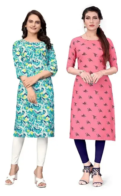 Stylish Crepe Printed Kurti - Pack of 2