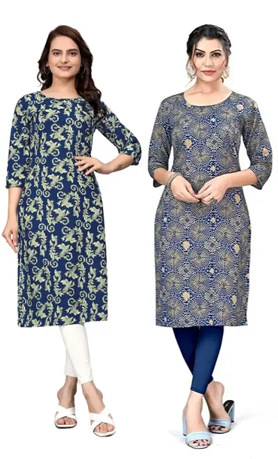 Classic Crepe Kurti for Women, Pack of 2