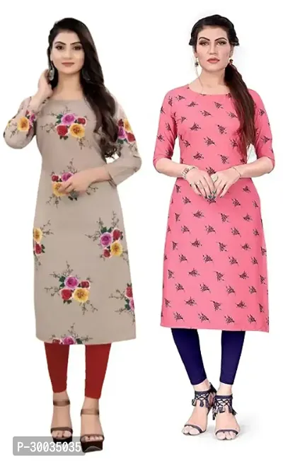 Fancy Crepe Kurtas For Women Pack Of 2-thumb0