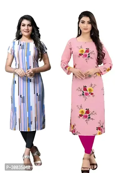 Fancy Crepe Kurtas For Women Pack Of 2-thumb0