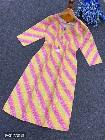 Stylish Multicoloured Cotton Slub Kurta For Women-thumb0