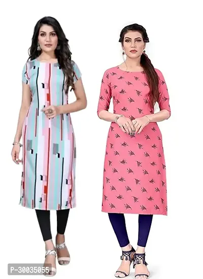 Fancy Crepe Kurtas For Women Pack Of 2-thumb0