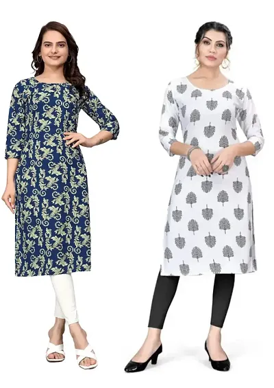 Stylish Crepe Printed Kurti - Pack of 2