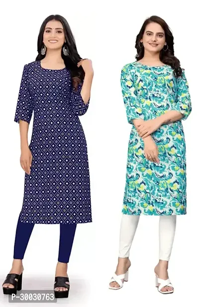 Fancy Crepe Kurtas For Women Pack Of 2-thumb0