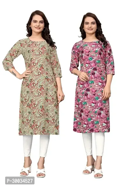 Fancy Crepe Kurtas For Women Pack Of 2-thumb0