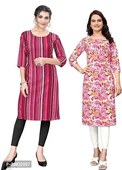 Fancy Crepe Kurtas For Women Pack Of 2-thumb0