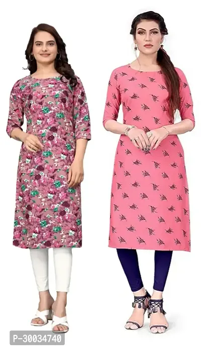 Fancy Crepe Kurtas For Women Pack Of 2-thumb0