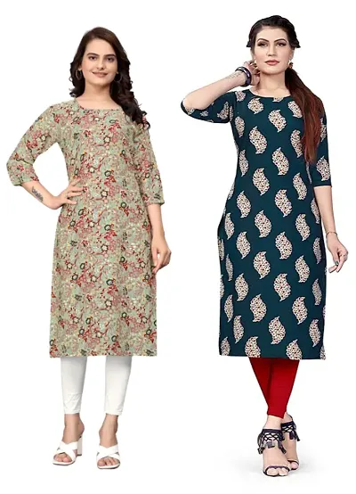 Classic Crepe Kurti for Women, Pack of 2