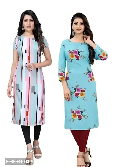 Fancy Crepe Kurtas For Women Pack Of 2-thumb0