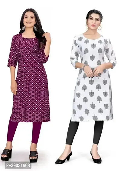 Fancy Crepe Kurtas For Women Pack Of 2-thumb0