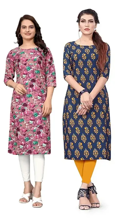 Stylish Crepe Printed Kurti - Pack of 2