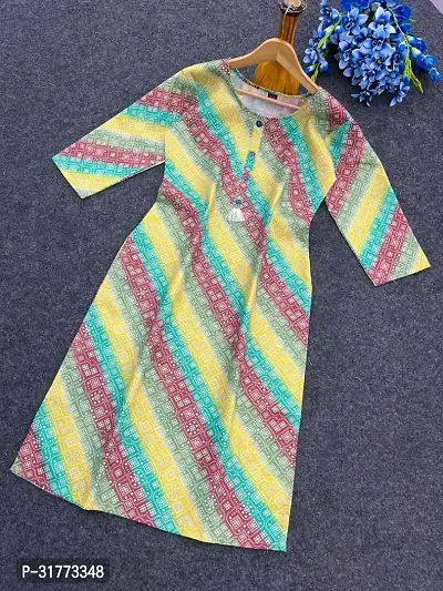 Stylish Multicoloured Cotton Slub Kurta For Women