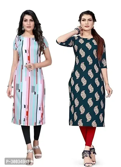 Fancy Crepe Kurtas For Women Pack Of 2-thumb0