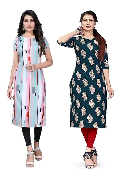 Classic Crepe Kurti for Women, Pack of 2