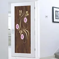 Decor Production Self Adhesive Flower Ley Designed 3D Printed Wallpaper Wall Sticker for Door(Model No: 2023-pt3-08, 78 Inch x 30 Inch)-thumb2