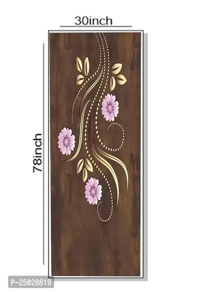 Decor Production Self Adhesive Flower Ley Designed 3D Printed Wallpaper Wall Sticker for Door(Model No: 2023-pt3-08, 78 Inch x 30 Inch)-thumb5