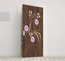 Decor Production Self Adhesive Flower Ley Designed 3D Printed Wallpaper Wall Sticker for Door(Model No: 2023-pt3-08, 78 Inch x 30 Inch)-thumb3