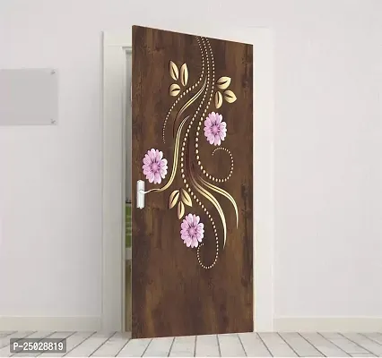 Decor Production Self Adhesive Flower Ley Designed 3D Printed Wallpaper Wall Sticker for Door(Model No: 2023-pt3-08, 78 Inch x 30 Inch)-thumb4