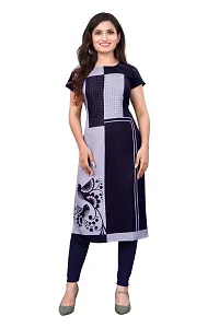 NIVAN ENTERPRISE Women's Printed Straight Kurti with Calf Length  Elbow Length Sleeves for Any Occasion(Multi Color)-thumb2