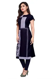 NIVAN ENTERPRISE Women's Printed Straight Kurti with Calf Length  Elbow Length Sleeves for Any Occasion(Multi Color)-thumb3