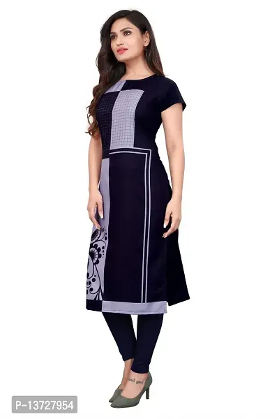 NIVAN ENTERPRISE Women's Printed Straight Kurti with Calf Length  Elbow Length Sleeves for Any Occasion(Multi Color)-thumb4