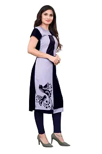 NIVAN ENTERPRISE Women's Printed Straight Kurti with Calf Length  Elbow Length Sleeves for Any Occasion(Multi Color)-thumb4