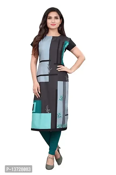 NIVAN ENTERPRISE Women's Multi-Coloured Crepe Knee Long W Style Kurtas/Kurti-BD_03-thumb0