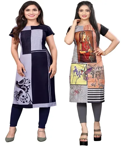 Trendy Crepe Kurta For Women Combo Pack Of 2