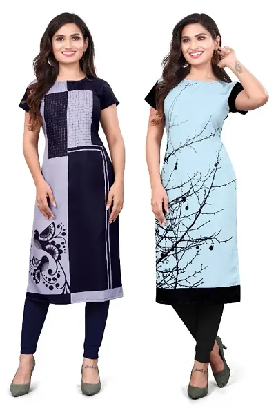 Trendy Crepe Kurta For Women Combo Pack Of 2