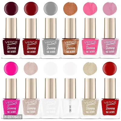 Unisex Matte Glossy Nail Polish Pack Of 12