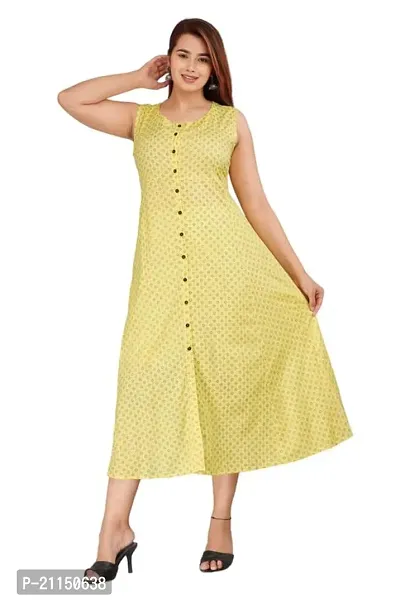 Awadhesh Fashions Rayon Women's Regular Fit Ethnic Kurta Set (XX-Large, Yellow)-thumb0